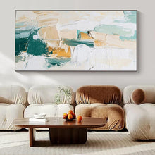 Load image into Gallery viewer, Pastel &amp; Gold Abstract Canvas Painting, Ideal for Scandinavian - Style Bedroom &amp; Light - Filled Café LargeART1282
