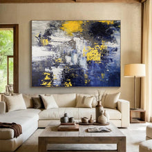 Load image into Gallery viewer, Yellow - Accented Abstract Splash Painting on Canvas - “Urban Pulse” DKH649
