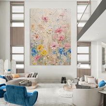 Load image into Gallery viewer, “Textured Wildflower Field” Abstract Painting on Canvas, Rustic Kitchen Decor DKH1000
