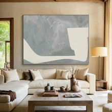 Load image into Gallery viewer, Oversized Gray - White Geometric Abstract Art for Studio &amp; Contemporary Hallway LargeART0437
