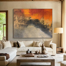 Load image into Gallery viewer, Hand - painted Substantial Warm - Toned Abstract Mystery Acrylic Art for Cozy Studies LargeART0026
