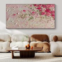 Load image into Gallery viewer, Textured Pink Roses Abstract Painting, Ideal for Romantic Bedroom &amp; Feminine Boutique LargeART1450
