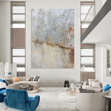 Load image into Gallery viewer, “Textured Grey Concrete” - Rustic Abstract Art on Canvas DKH1508
