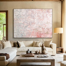 Load image into Gallery viewer, Hand - painted Generous - sized Soft Pink and Gray Abstract Texture Acrylic Art for Chic Dressing Rooms LargeART0050
