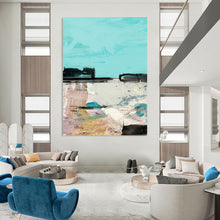 Load image into Gallery viewer, Abstract Coastal Daydream – Turquoise, Pink, and Purple Seaside - Inspired Abstract DTP197
