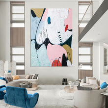 Load image into Gallery viewer, Pastel - Colored Abstract Shapes Art - Perfect for Bohemian Bedroom &amp; Café Lounge LargeART2384
