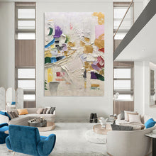 Load image into Gallery viewer, “Colorful Palette Knife Chaos” Abstract Painting on Canvas, Creative Studio Decor DKH1035
