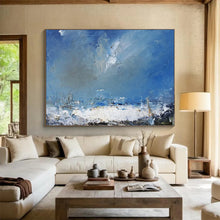 Load image into Gallery viewer, Dynamic Blue Sea and Sky Abstract acrylic painting DLZ031
