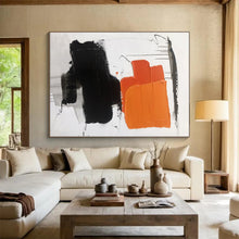 Load image into Gallery viewer, Large - Format Orange - Black Abstract Art for Modern Entryway &amp; Art - Forward Café LargeART0490
