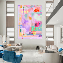 Load image into Gallery viewer, Purple - Toned Abstract Collage Painting, Perfect for Eclectic Living Room &amp; Creative Studio Lounge LargeART1864
