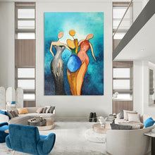 Load image into Gallery viewer, Colorful Abstract Figure Painting, Ideal for Bohemian Living Room &amp; Women - Inspired Café LargeART1813
