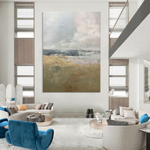Load image into Gallery viewer, Soft - Toned Coastal Abstract Painting, Ideal for Beach House Living Room &amp; Serene Bedroom LargeART1956
