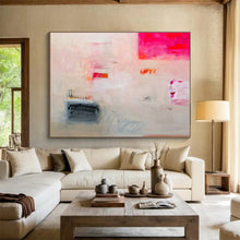 Load image into Gallery viewer, Soft Pink &amp; Muted Tone Abstract Painting for Serene Bedroom &amp; Minimalist Office DKH061
