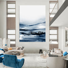 Load image into Gallery viewer, Indigo Mountain Mist – Watercolor Landscape with Deep Blues DTP231
