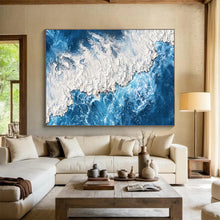 Load image into Gallery viewer, Textured Ocean Painting on Canvas - “Arctic Waters” DKH785
