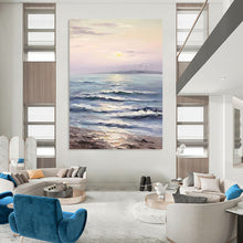 Load image into Gallery viewer, “Pastel Seaside Sunset” - Impressionistic Seascape Art on Canvas DKH1596
