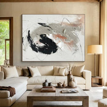 Load image into Gallery viewer, Light Gray Textured Abstract Painting, Healing SPA Rest Areas &amp; Reading Nook Quiet Walls LargeART0809
