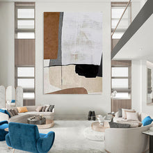 Load image into Gallery viewer, “Geometric Neutral Abstract” - Minimalist Abstract Art on Canvas DKH1520
