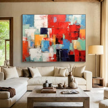 Load image into Gallery viewer, Colorful Cubist - Style Abstract Painting for Vibrant Living Room &amp; Art - Loving Café DKH277
