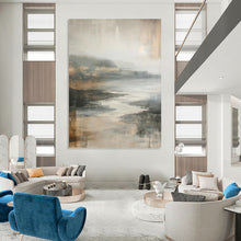 Load image into Gallery viewer, “Muted Coastal Landscape” Abstract Painting on Canvas, Serene Bedroom Decor DKH1001
