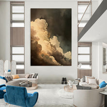 Load image into Gallery viewer, “Dramatic Clouds in Dark Sky” - Romanticism - Inspired Abstract Acrylic, Great for Bedroom and Library DTP014
