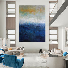 Load image into Gallery viewer, “Gradient Blue Abstract Landscape” - Color - Field Abstract Art on Canvas DKH1559
