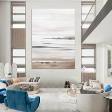 Load image into Gallery viewer, Gray &amp; White Abstract Beach Watercolor Art, Perfect for Coastal Living Room &amp; Relaxing Sunroom LargeART2064
