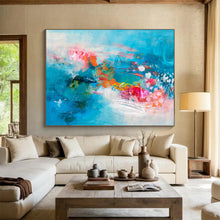 Load image into Gallery viewer, Blue - Hued Abstract Art for Modern Bedroom &amp; Relaxation Nook DKH032
