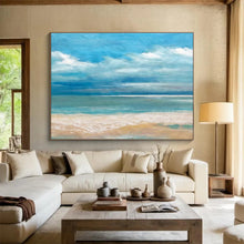Load image into Gallery viewer, Calm Beach Scene Abstract Painting on Canvas - “Serene Shore” DKH638
