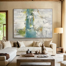 Load image into Gallery viewer, Gray - Green Abstract Layers Art for Modern Studio Apartment &amp; Nature - Inspired Office LargeART0893
