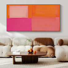 Load image into Gallery viewer, Pink &amp; Orange Abstract Color Field, Perfect for Bohemian Bedroom &amp; Artistic Café LargeART1481
