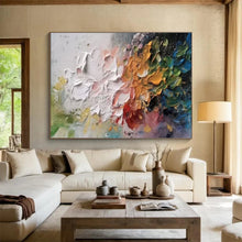 Load image into Gallery viewer, Textured Floral Abstract Painting on Canvas - “Colorful Petals” DKH700
