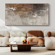 Load image into Gallery viewer, Hand - painted Substantial Brown - Gray Textured Abstract Acrylic Art for Rustic Living Rooms LargeART0116
