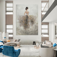Load image into Gallery viewer, Impressionistic Abstract Ballerina Art, Soft - Toned Floral Painting for Ballet Studio &amp; Romantic Bedroom LargeART2208
