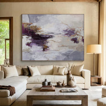 Load image into Gallery viewer, Purple Gray Gold Elegance Abstract Painting DKH516
