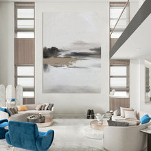 Load image into Gallery viewer, “Textured Grey Abstract Landscape” - Impressionistic Earth Art on Canvas DKH1672
