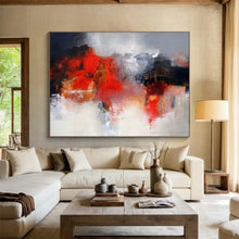 Load image into Gallery viewer, Red And Gray Abstract Painting On Canvas DKH430
