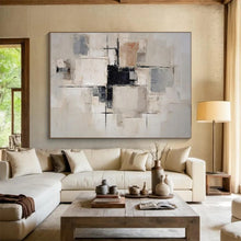 Load image into Gallery viewer, Neutral Geometric Abstraction Art for Corporate Office &amp; Modern Living Room LargeART0868
