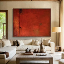 Load image into Gallery viewer, Deep Red Textured Field Acrylic Art - Suited for Dramatic Dining Room &amp; Introspective Study LargeART0653
