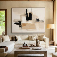 Load image into Gallery viewer, Large - Format Neutral Tonal Abstract Art for Serene Bedroom &amp; Minimalist Office LargeART0530

