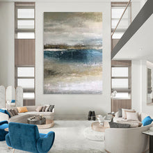 Load image into Gallery viewer, “Muted Coastal Tones” Abstract Seaside Painting on Canvas, Subtle Beach Art DKH945
