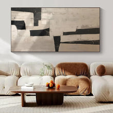 Load image into Gallery viewer, Hand - painted Extensive Black - White Geometric Abstract Acrylic Art for Modern Offices LargeART0123
