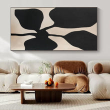 Load image into Gallery viewer, Black - Beige Flower - Shaped Abstract Acrylic Art, Fit for Bedroom Night Area &amp; Cozy Lounge LargeART0993
