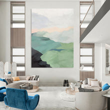 Load image into Gallery viewer, “Pastel Mountain Landscape” - Soft - Toned Nature Art on Canvas DKH1445
