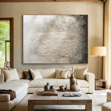 Load image into Gallery viewer, Beige Textured Abstraction Art for Minimalist Library &amp; Art Gallery LargeART0867
