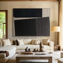 Load image into Gallery viewer, Black and Beige Geometric Textures Acrylic Art - Great for Industrial - chic Loft &amp; Modern Gallery LargeART0660
