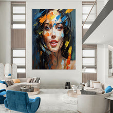 Load image into Gallery viewer, Colorful Impressionistic Portrait Art, Perfect for Creative Bedroom &amp; Eclectic Living Room LargeART2126
