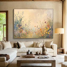 Load image into Gallery viewer, Soft - Toned Wildflower Meadow Abstract Painting on Canvas - “Dreamy Fields” DKH693
