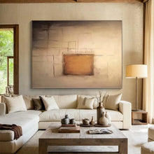 Load image into Gallery viewer, Minimalist Brown Square Acrylic Art - Ideal for Bedroom &amp; Study Room Display LargeART0535

