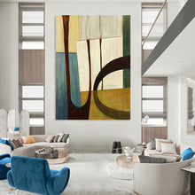 Load image into Gallery viewer, “Geometric Harmony” Abstract Shapes Painting on Canvas, Modern Minimalist Art DKH949
